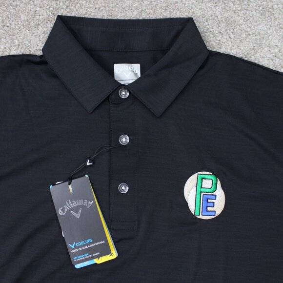 Callaway Opti-Dri Polo Shirt NWT Mens Large Black Golf Cooling Stretch S/S - Picture 5 of 14